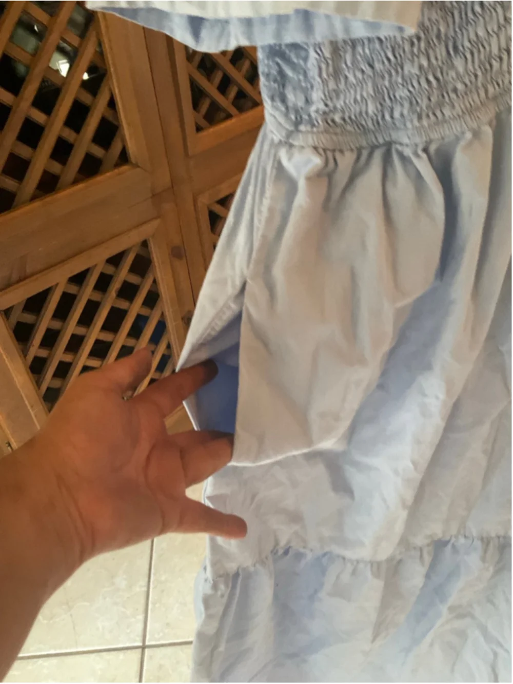 Wayward Fancies x eShakti Smocked Midi Dress Light XL
